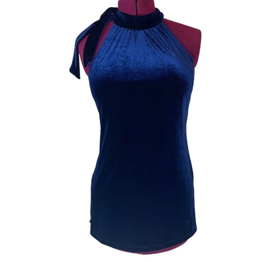 Bodycon Stretch Velvet Vintage Maria Gabrielle Tunic Halter Top Womens Large